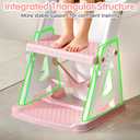 Potty Training Seat, 2 in 1 Potty Training Toilet with Step Stool for Boys Girls, Toddler Toilet Seat with Stabilizer Crossbar, Anti-Slip Pads and Splash Guard, Pink