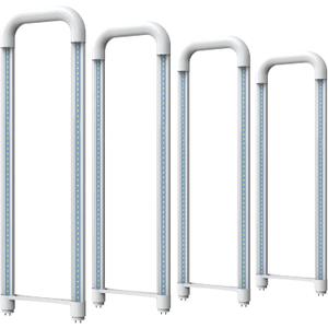 Romwish U Shaped LED Tube Lights, T8 T12, 18W(40W Equiv.), 6000K Super Bright, 2000LM, Fluorescent Light Tube Replacement, Ballast Bypass, Dual-Ended Powered, Clear Cover, 4 Pack
