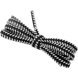 Flat Colorful Shoelaces Work Boot Laces Fashion Shoe Laces for Sneakers 2 Pairs (150cm/59.06", Black-White)