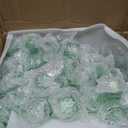 Mumufy 100 Pcs Glass Tealight Candle Holder Ribbed Votive Candle Holder for Centerpiece Wedding Proposal Spa Aromatherapy Meditation Home Decor (Green)