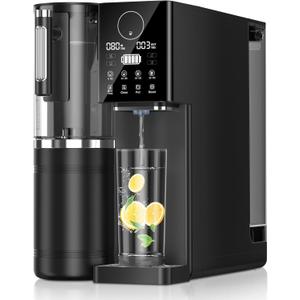 Reverse Osmosis Water Filter Countertop, 8-Stage RO Filtration System, Portable Water Purifier for Kitchen, Office, RV, No Installation, Black