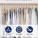 Smartor Wooden Hangers 10 Pack, Solid Wood Coat Hanger for Closet, Heavy Duty Wood Hangers for Suits, Shirts, Dresses, with 360 Rose Gold Hook, Non Slip Pant Bar, Natural