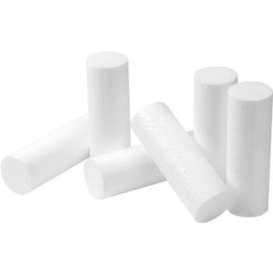 Crafjie Foam Cylinders for DIY Crafts and Arts Supplies (2 x 6in, 6 Pack), White Polystyrene Foam Rods for Modeling, Craft Supplies, DIY Home Craft Project