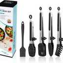 5-Pack Silicone Tongs for Cooking,Maywe Tanso 4PCS 13-Inch Kitchen Tongs with Silicone Tips,Nonstick Stainless Steel Tong for Steak Pie Pizza Pasta Spaghetti Salad BBQ Buffet,Plus Brush