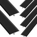 Therwen 6 Pcs Aluminum T Molding Floor Transition Strip, 36 x 3/4 Inches Matte Black Doorway Edge Trim for Wood Vinyl Floors, Flat Cinch Seam Cover Binder Between Similar Height Laminate Floors