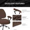 Super Stretchable Split Office Chair Seat Covers & Armrest Covers - Universal Spandex Computer Chair Slipcover - 180GSM Rotating Backrest Coverings Cushion Protectors for Dogs, Cats, Pets (Mocha)