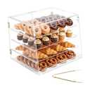 VEVOR Bakery Display Case, 4-Tier Commercial Countertop Pastry Display Case, Clear Acrylic Bread Box for Kitchen, Party Cake Cabinet with Magnetic Rear Door for Cookie Dessert Donut, 20.9"x17.1"x16.3"