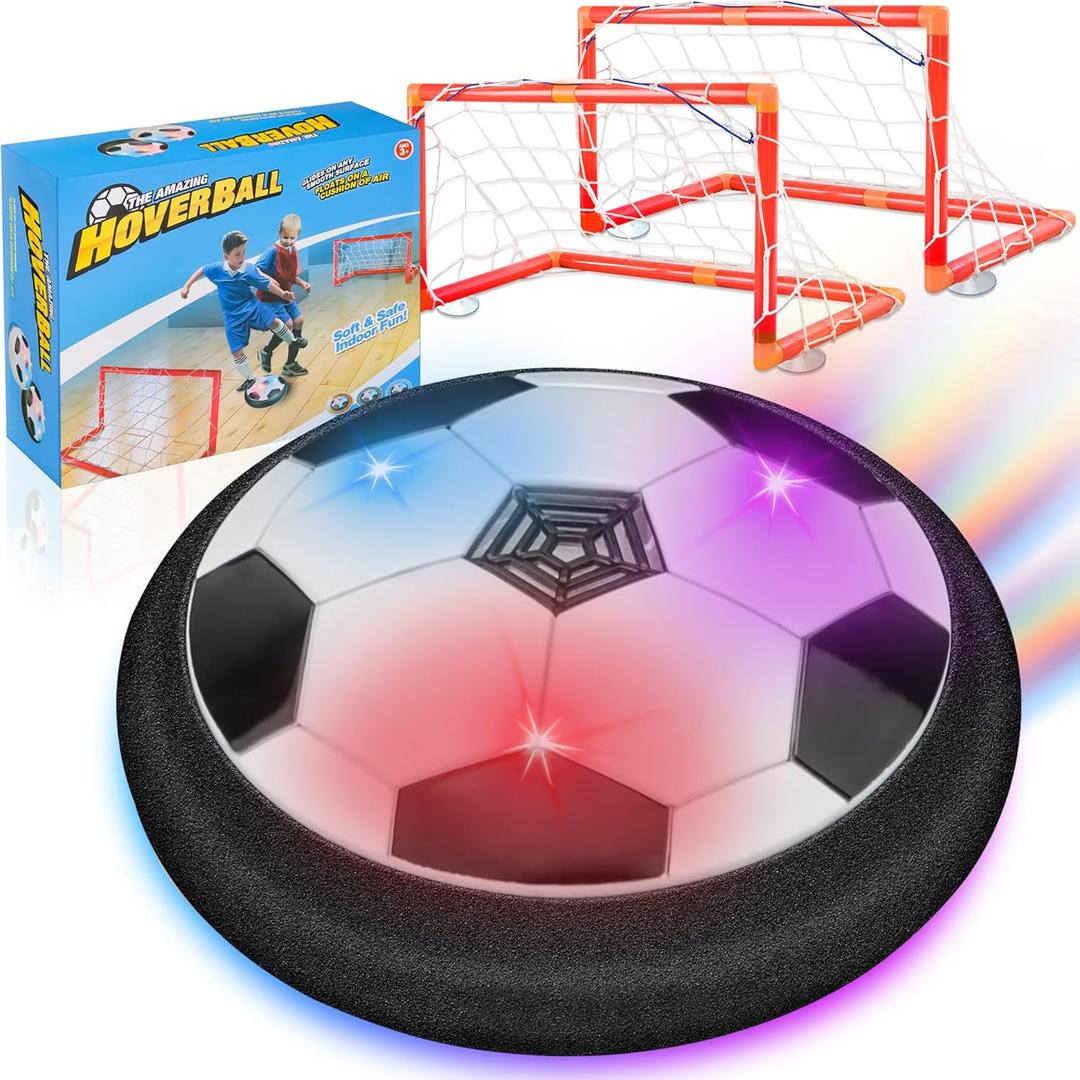 LED Hover Soccer Ball, Floating Soccer Set with 2 Goal Soccer, Indoor Soccer Game for Young Boys and Girls, Birthday Gifts for Young Kids, Toys Gifts for Ages 3-12