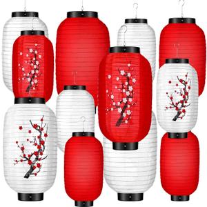 12 Pcs Japanese Paper Lantern Plum Blossom