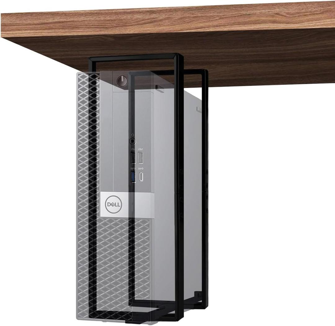 14.6"x 4" SFF PC Under Desk/Wall Mount Compatible with Dell OptiPlex SFF 9020 7060 7050 7040 5050 3050 Small Form Factor Desktop Computer with Anti Scratch Sponge (Black)