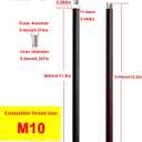 Matte Black M10 Threaded Extension Rod for Pendant Light, Island Lighting, Chandeliers,Lighting Fixture downrods & Stems,12 Inches