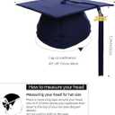 Newrara Graduation Unisex Matte Adult Graduation Cap with Tassel (Blue)