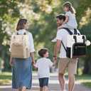 LOVEVOOK Diaper Bag Backpack, Large Capacity Portable Baby Bag with Foldable Diaper Changing Pad, Waterproof Baby Diaper Bags Gift for Mon Dad, Ivory Khaki
