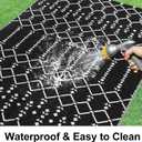Smiry Outdoor Rug 8x10 ft, Waterproof Reversible Plastic Straw Rugs, Boho Outdoor Area Rug, Outside Floor Mat for Patio, Backyard, Deck, Picnic, Beach, Camping, Black