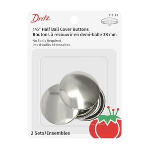 Dritz 213-60 Half Ball Cover Buttons, Size 60 - 1-1/2-Inch, 4-Sets