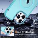 2 x Hython Case for iPhone 15 Pro Case Magnetic Translucent Matte Phone Cases 6.1" [Compatible with MagSafe] Thin Slim Fit Shockproof Bumper Hard Protective Cover for Women Men Girls, Frosted Lake Blue
