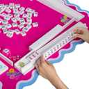 Mahjong Racks with Pushers, White Wooden American Mahjong Tile Pushers and Racks Set of 4, with White Printed Mahjong Racks Drawstring Bag, Mahjong Accessories (19.68 Inches)