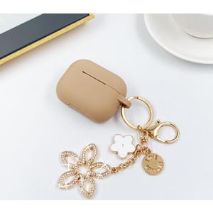 OLEBAND Case Fit for Airpod 1st/2nd Generation with Cute Bling Keychain,iPods Silione Cover Compatible for Apple Air pod/iPod 2 and 1 Gen Case,LED Visible,for Women and Girls,Milk 