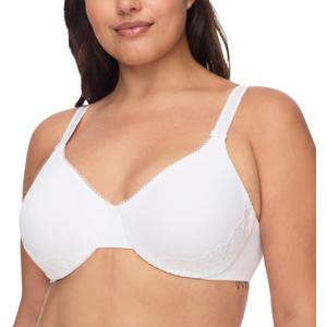Olga Womens Plus Size Luxury Lift Underwire Bra (38D, White)