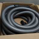Cen-Tec Systems 30 Ft. Premium Shop Vacuum Extension Hose with 2 tank adapters and 1.25" curved end, Silver