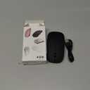 Mouse for MacBook Wireless Bluetooth Mouse Laptop MacBook Air Mac Pro Rechargeable Silent PC iPad Optical Mice with Dual Mode Switch Bluetooth 5.2/3.0 and 2.4GHz USB Type-C Receiver Black