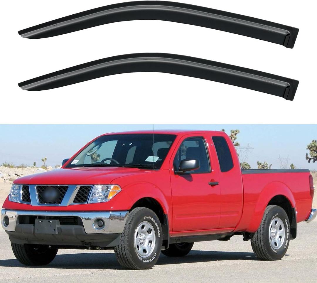 Window Visors Rain Guards for 2005-2020 Nissan Frontier King Cab, Out-Channel Window Vent Wind Deflectors Visors Shades for 05-20 Frontier Extended Cab, 2PCS