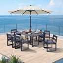 ABCCANOPY 9FT Outdoor Patio Umbrella, 8 Ribs Table Umbrella w/Crank for Easy Set Up, Suitable for Garden, Lawn, Deck & Backyard (Light Beige)