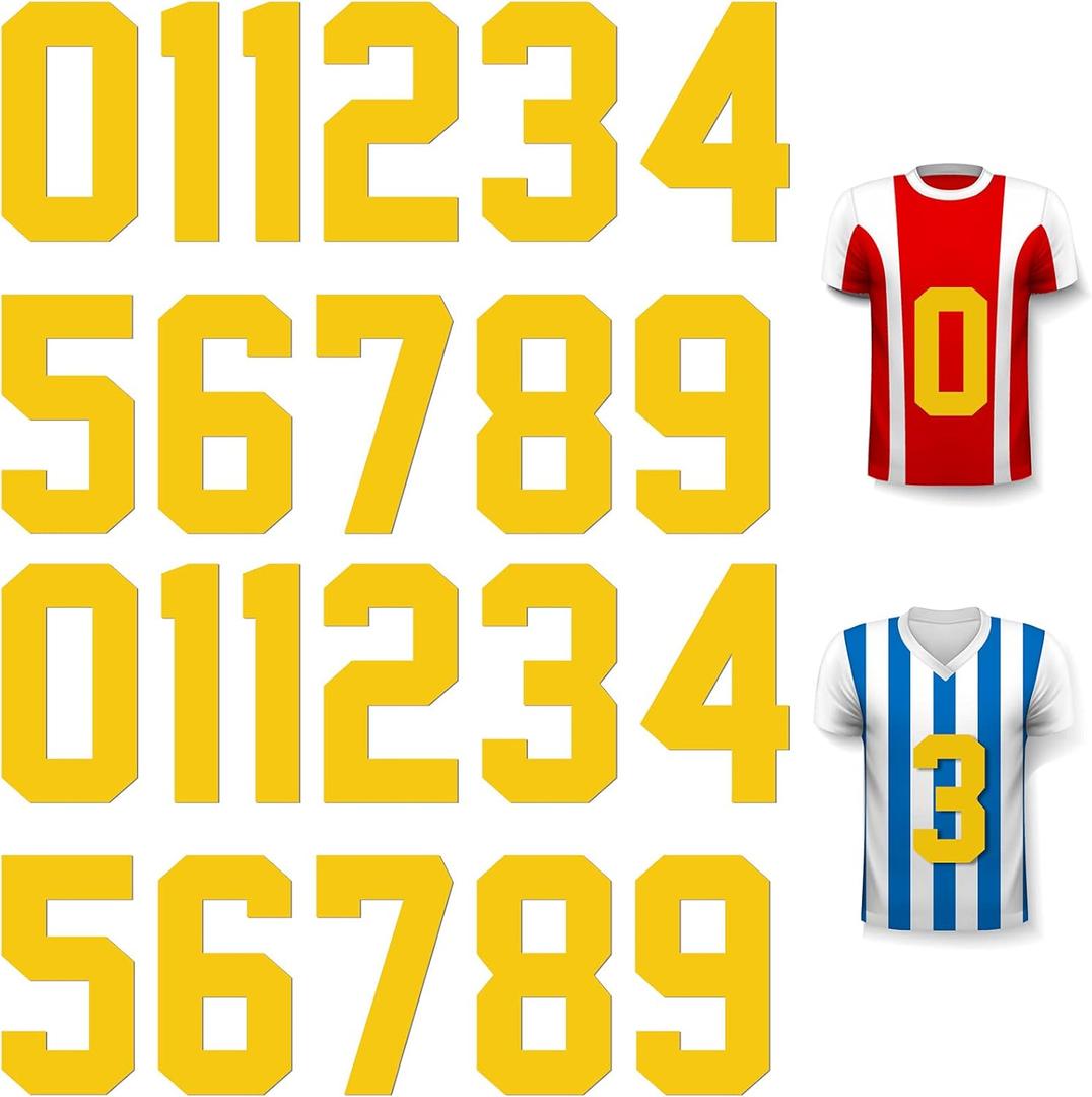 Zonon 22 Pieces Iron on Numbers T Shirt Heat Transfer 0 to 9 Jersey Numbers for Team Uniform Sports(Yellow,8 Inch) Zonon 22 Pieces Iron on Numbers T Shirt Heat Transfer 0 to 9 Jersey Numbers for Team Uniform Sports(Yellow,8 Inch)