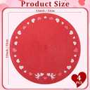 Remerry Valentine's Day Embroidered Placemats Set of 4, Round 13 Inch Washable Non-Slip Woven Table Mats Wedding Anniversary Place Mats for Party Kitchen Dining Decoration (Red)