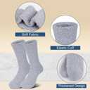 Mens Fuzzy Socks, Warm Winter Fluffy Cozy Slipper Fleece Socks for Men (Large, B-grey(3 Pairs)& Black(3 Pairs))