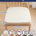 YOUFI Dining Chair Cushions Set of 4, Waterproof PU Leather Kitchen Chair Pads with Adjustable Buckle Straps, 17" x 16" x 2" D-Shaped Non-Slip Seat Cushions for Dining Room (Beige)