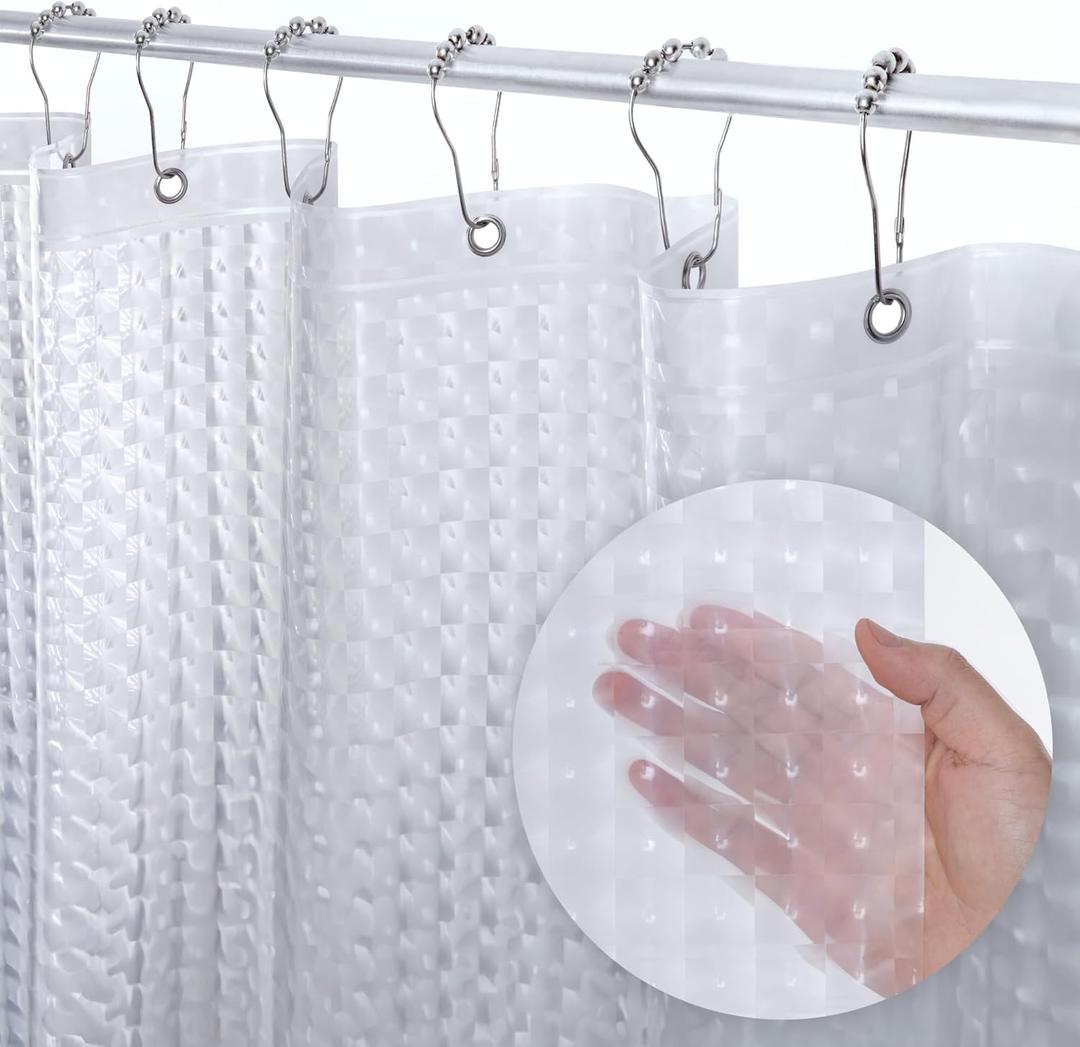 LiBa Waterproof PEVA 8G Shower Curtain, Plastic for Shower Stall, Bathtubs, Heavy Duty Bathroom Shower Curtain, Weighted Magnets,Rustproof Grommets - 3D Cat Eyes Pattern, 72"x72"