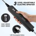 Battery Powered 2 Gallon Sprayer, Electric Weed Sprayer with Battery Indicator, 3 Adjustable Spray Pressure, Telescopic Wand with 4 Mist Nozzles, Rechargeable Handle for Garden, Lawn, Yard