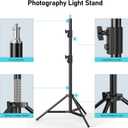 Photography Light Stand, 110"/9.2ft/280cm Portable Reverse Folding Tripod with Travel Bag Aluminum Heavy Duty for Camera,Video,Softboxes,Umbrell,Wedding Outdoor Video Shooting