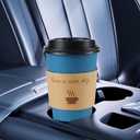 Clawsoff 500 Pack 16 oz Disposable Paper Coffee Cups with Lids(Navy) (EXP 05/05/29)