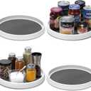 Set of 4, 10 Inch Non-Skid Lazy Susan Organizers - Turntable Rack for Cabinet, Pantry Organization and Storage, Kitchen, Fridge, Bathroom Makeup Vanity Countertop, Under Sink Organizing, Spice Rack