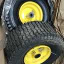 2PCS 15x6.00-6 Lawn Mower Tires, 4 Ply Tubeless 15x6-6 Front Tire Assembly Replacement for Craftsman/John Deere/Cub Cadet Riding Mowers,570lbs Capacity,3" Offset Hub,3/4" Bushing