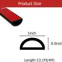Foam Rubber Seal Strip, Self-Adhesive D Shape EPDM Rubber Weather Stripping for RV, Boat, Auto, Truck, Marine, Garage Doors/Window and More, W:1"; H:0.5",13Ft