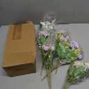 Tigeen 6 Bundles Artificial Bouquet Flowers Artificial Peonies Faux Roses Silk Flowers Hydrangea Bouquet for Wedding Table Centerpiece Floral Vase Decor(Purple)
