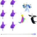 9 Pcs Soft Feathers Replacement Accessories, Interactive Toys for Indoor Cats, ONLY Fits Cat Toys, NOT fits for Other Brand