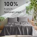 SONORO KATE 100% French Pure Linen Sheets, Breathable and Durable Linen Full Size Sheets, Anti-Tear Linen Bed Sheets, Machine Washable, 16 Inch Deep Pocket - 4 Piece (Dark Grey, Full)