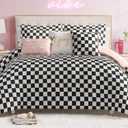 Juicy Couture Reversible Checkerboard Comforter Set 6-Piece Full/Queen Set, Black/White