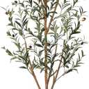 Kazeila Artificial Olive Tree 6FT Tall Faux Silk Plant for Home Office Decor Indoor Fake Potted Tree with Wood Branches and Fruits