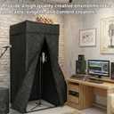 Portable Vocal Booth, Adjustable LED & Thick Soundproof Recording Booth Kit, 
32.2 x 32.2 x 78.7 inches