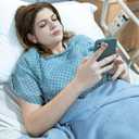 3 Pack - Blue Hospital Gown with Back Tie / Hospital Patient Gown with Ties - Fits Small - XL