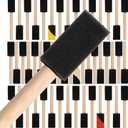 Mister Rui Poly Foam Paint Brushes 50 Pack, Sponge Paint Brushes, Mini Foam Brushes 1 Inch Wood Handle for Painting and Cleaning