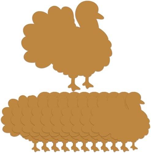 Wonmon 50 PCS Turkey Cutouts for Bulletin Board Decorations, Thanksgiving Cutouts Turkey Paper Cut Outs for Thanksgiving Fall Kids DIY Crafts Projects Classroom Office Party Decor, 4x4 in