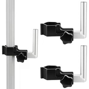 Otoolling 2 Pcs 90 Degree Feather Flag Holder for Canopy Tents Vertical Flagpole Holder Mounting Bracket for S, XS, XXS Feather Flags with Flagpole Diameter of Less Than 17 mm, Hexagonal, Black