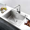 23.6 x 17.7 Inch Kitchen Sink Drop in, Stainless Steel Nano-Coating Kitchen Sinks, 8" Deep Single Bowl Sink with Basket & Drain Kit, 23.6x17.71x8.26 Inch
