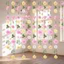 Floral Tea Party Decorations 6 Pcs Artificial Rose Flowers Hanging Decorations with 6 Pcs Teapot Vase for Baby Shower Gender Reveal Bridal Wedding Favors Girls Women